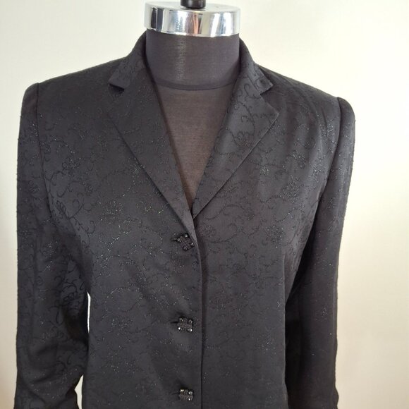 Womans Louben Boxy Cropped 3 Button Blazer Jacket Sz 10 Relaxed Fit Office Party - Picture 5 of 12